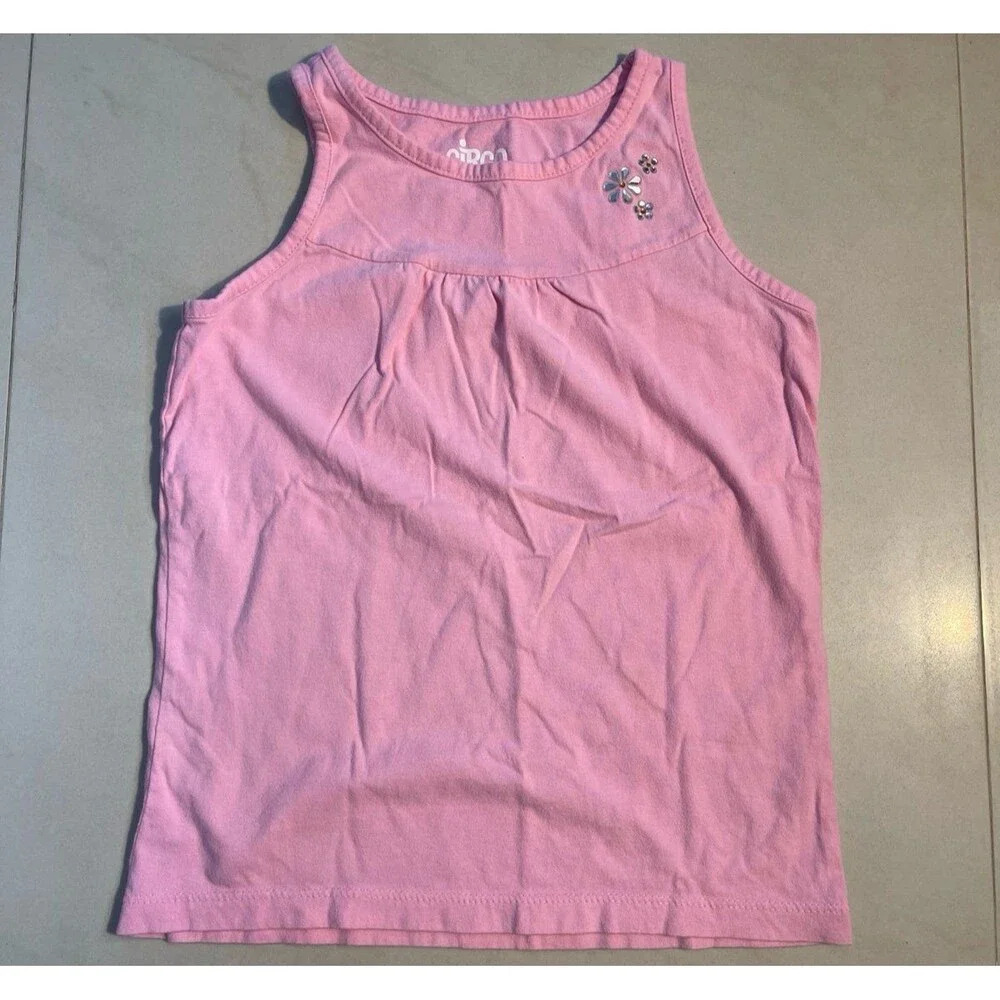 Pink Floral Tank Top For Girls